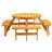8 Person Wooden Picnic Table, Outdoor Camping Dining Table With Seat, Garden, DIY W/ 4 Built-In Benches, 2220Lb Capacity-1514433402
