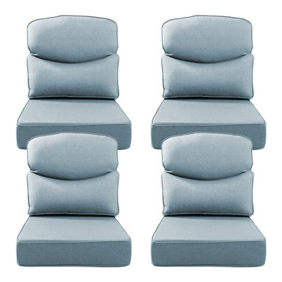 Ensemble de coussin de siège et de dossier pour patio en forme de croissant de 6 po avec housse amovible Deb