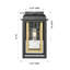 Applique murale d'extérieur 1 lumière noir mat et laiton avec verre d'eau Mansfield 1 lumière-1931674009-1931674013-1931674010