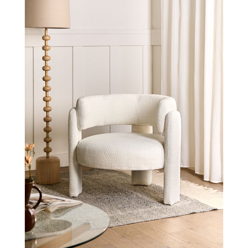 Upholstered Armchair, White