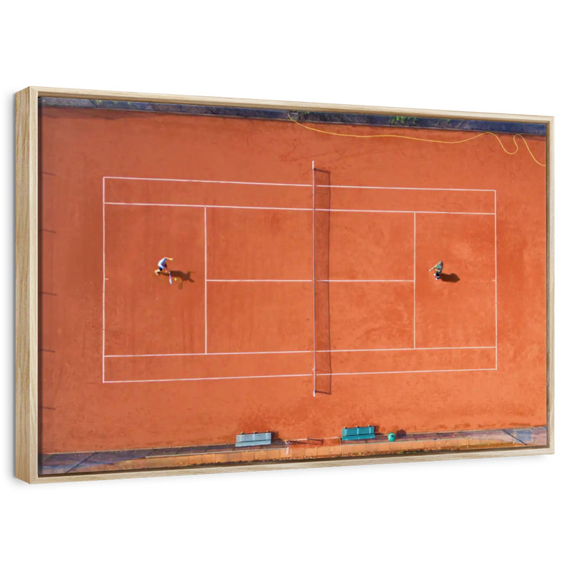 Court de tennis Wuppertal, Cadre flottant en bois naturel, 37 po x 25 po