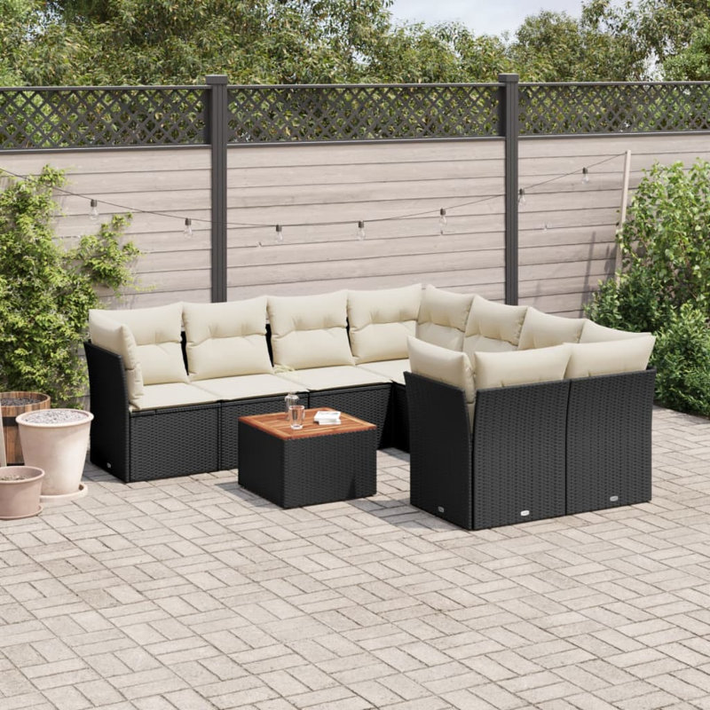 Vidaxl Garden Sofa Set Black