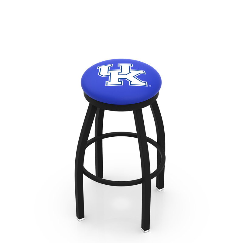 NCAA Swivel 25" Counter Stool, Black Wrinkle, University of Kentucky "UK" Logo
