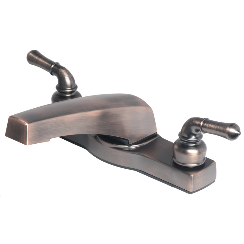 Mobile Home Two Handle Non-Metallic Deck Mount Tub Filler, Brushed Bronze