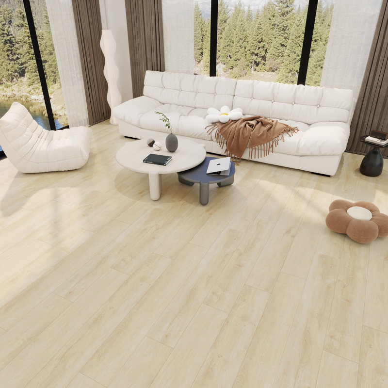 7.17 In. X 48 In. 12Mil 5Mm Waterproof SPC Rigid Core Luxury Vinyl Plank Flooring, Cream Teak