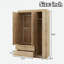 Garde-robe de rangement à 3 portes avec 2 tiroirs et 2 tringles de suspension-130197307