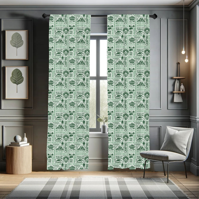 Camping Semi-Sheer Rod Pocket Sliding Panel, 28" x 63"