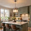 1-Light Cylindrical Glass Kitchen Island Pendant-757725632