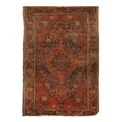Mahiya Cotton Oriental Area Rug in Rust