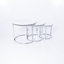 Milan 3-Piece Nesting Coffee Tables, White Marble Effect & Chrome Base