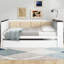 Lit de jour en bois avec tablettes de rangement-497023546