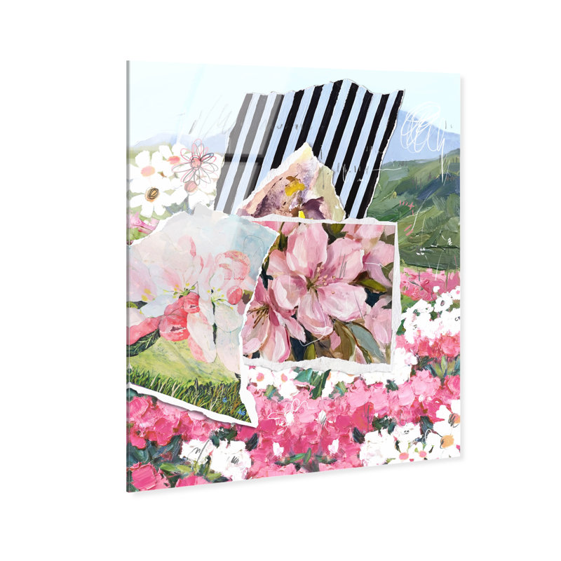 Let it All Bloom High-Gloss Frameless Acrylic Glass Wall Art Floral & Botanical Print by Oliver Gal, Ready to Hang, 16 x 20