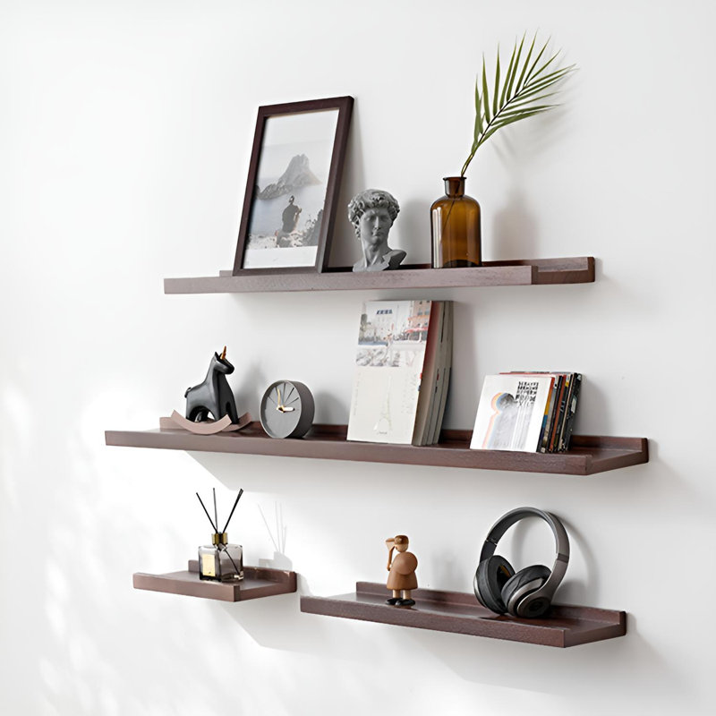 Solid Wood Floating Wall Shelf, 1.57” H x 47.24” W x 5.9” D