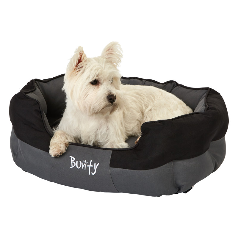 Levesque Polyester Pet Bed, Black, 25cm H x 60cm W x 50cm D