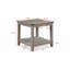 Ensemble de table basse rustique gris brun 3 pièces avec table basse rectangulaire en bois et deux tables de bout carrées assorties