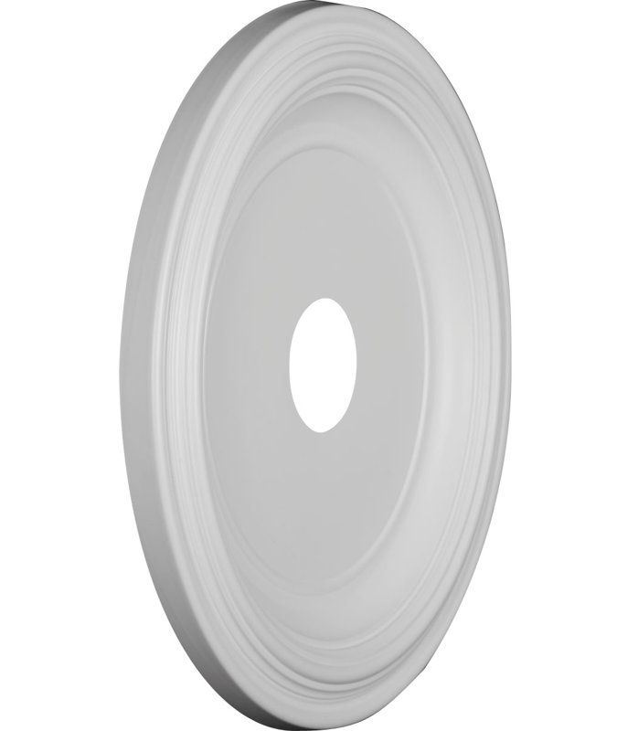 Traditional Traditional Thermoformed PVC Ceiling Medallion, 19" H x 19" W x 1.5" D, White