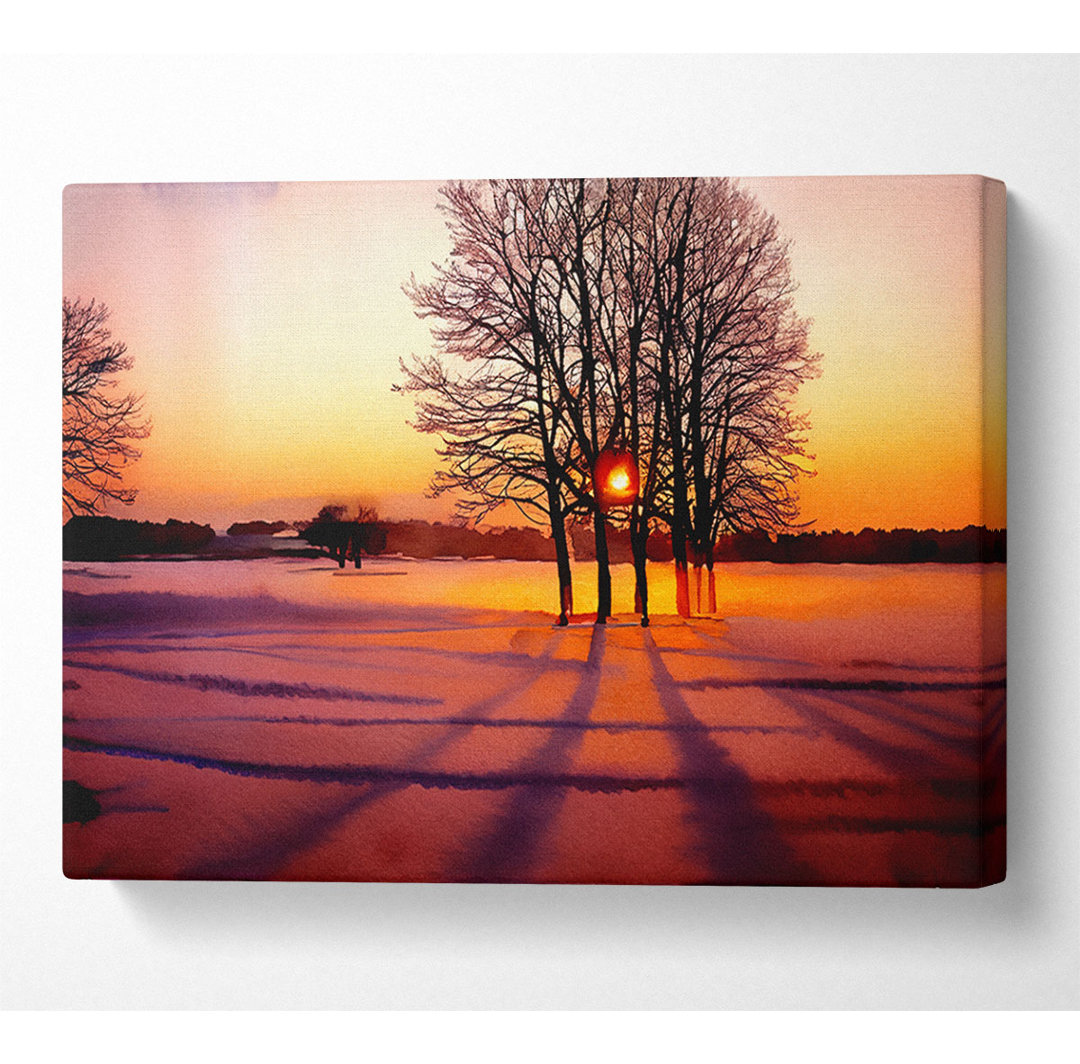 Winter Tree Sunrise Pinks - Kunstdrucke auf Leinwand