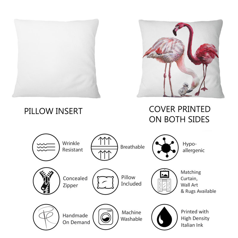 Coussin décoratif imprimé oiseaux célestes Sky White