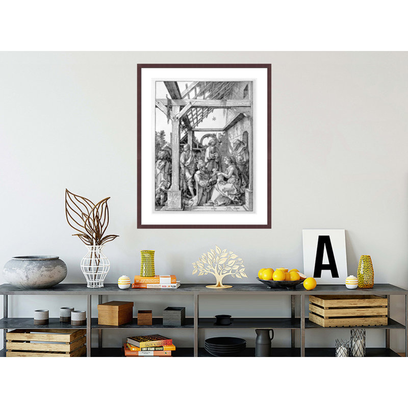 «The Adoration of the Magi» (gravure sur bois) par Albrecht Dürer, impression giclée sur cadre, H 41,22 po x l 33,5 po