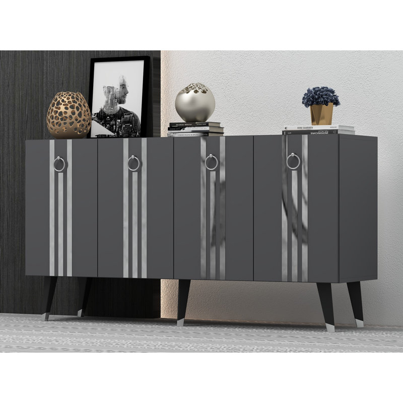 Jacobi 150cm Console Table, Grey/Silver
