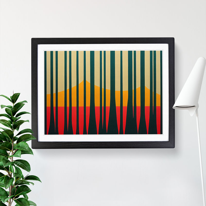 Forest Vol.4 Abstract - Single Picture Frame Print, 46cm H x 64cm W x 2cm D, Black