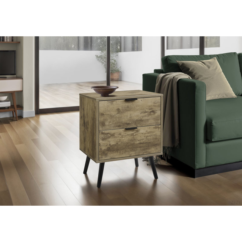 Accent Table, Bedroom, End, Living Room, Nightstand, Side Table, Storage Drawer, Laminate, Modern, Contemporary, Brown