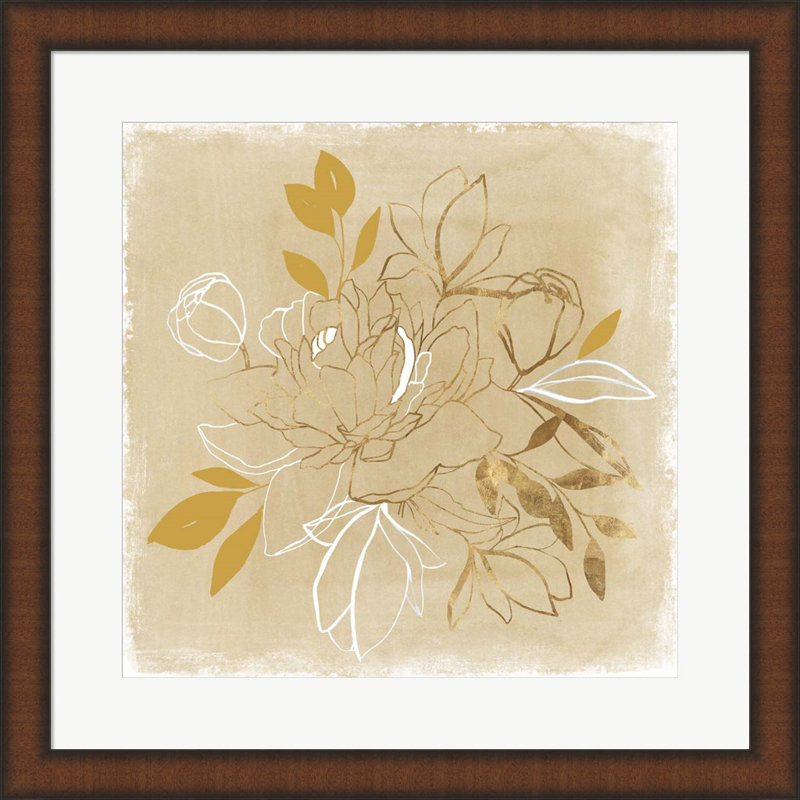 Camilla II Beige and White Floral Framed Print