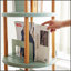 Bibliothèque rotative à 360 ° avec 3 niveaux spacieux, support de rangement multifonctionnel pour les livres et la décoration, conception compacte pour diverses pièces