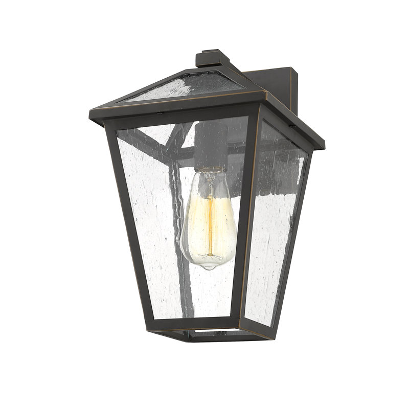 Swerve Steel Wall Light, Rubbed Bronze, Seeded, 10.75" H x 7" W x 6" D