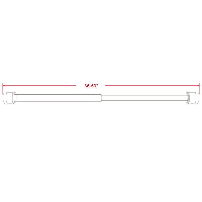 Cream Adjustable Steel Tension Shower Curtain Rod
