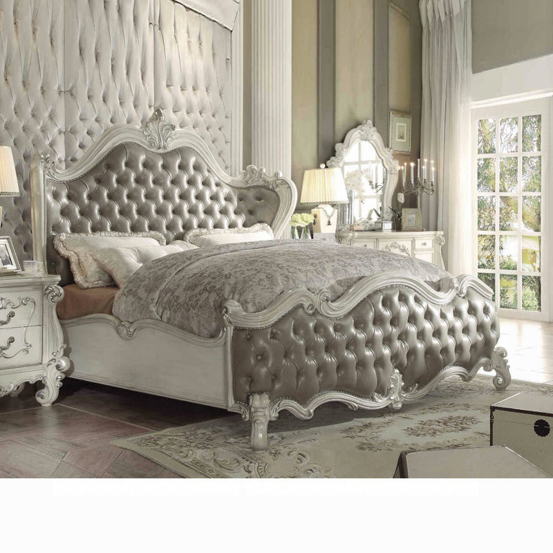 Grand lit Versailles, Beige / brun clair, Grand