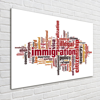 Glass Print Wall Art 100X70cm Image Printed On Glass Decorative Wall Picture Behind Toughened / Tempered Safety Real Glass For Kitchen & Living Room Theme:Immigration