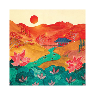 Japanese Mountains by Viviana Gonzalez - Wrapped Canvas Painting