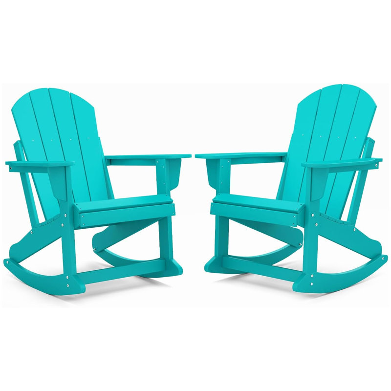 Ensemble de 2 chaises berçantes surdimensionnées toutes saisons Adirondack, Sarcelle