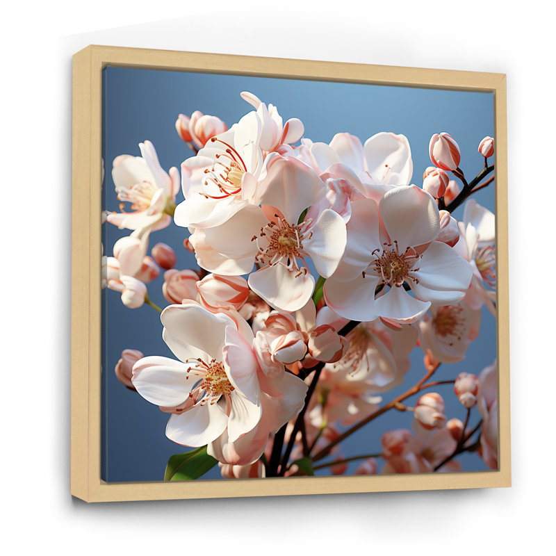 Photographie d'orchidées blanches III, Cadre naturel flottant, 30" H x 30" W