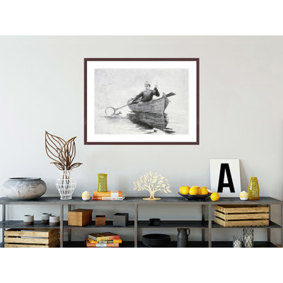 Pêche à la mouche, lac Saranac par Winslow Homer, impression giclée sur cadre
