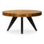 Table basse rustique ovale avec motif en bois d'acacia massif à chevrons