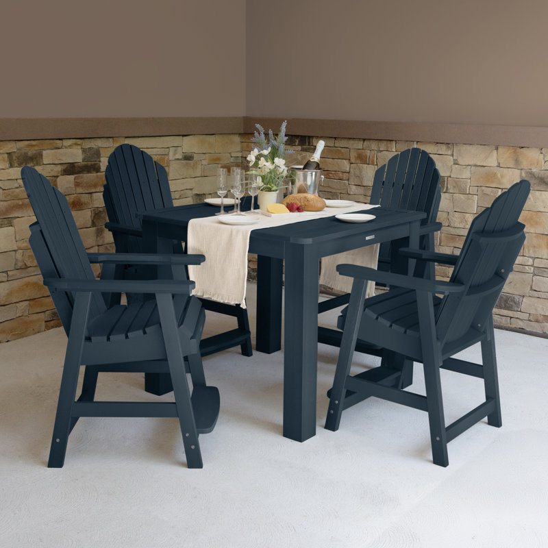 Anette 4-Person 42" Square, Counter-Height Dining Set, Federal Blue