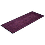 Overdyed Hand-Knotted Wool Modern-Contemporary Purple Runner 3' 0" x 7' 8"