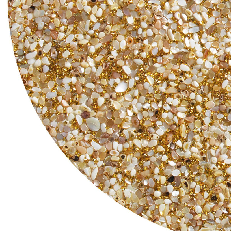 Sparkles Home Reef Placemat | Coastal Shell & Rhinestone Decorative Table Mat 15 Inch Dining Accent | Elegant Coastal Table Décor