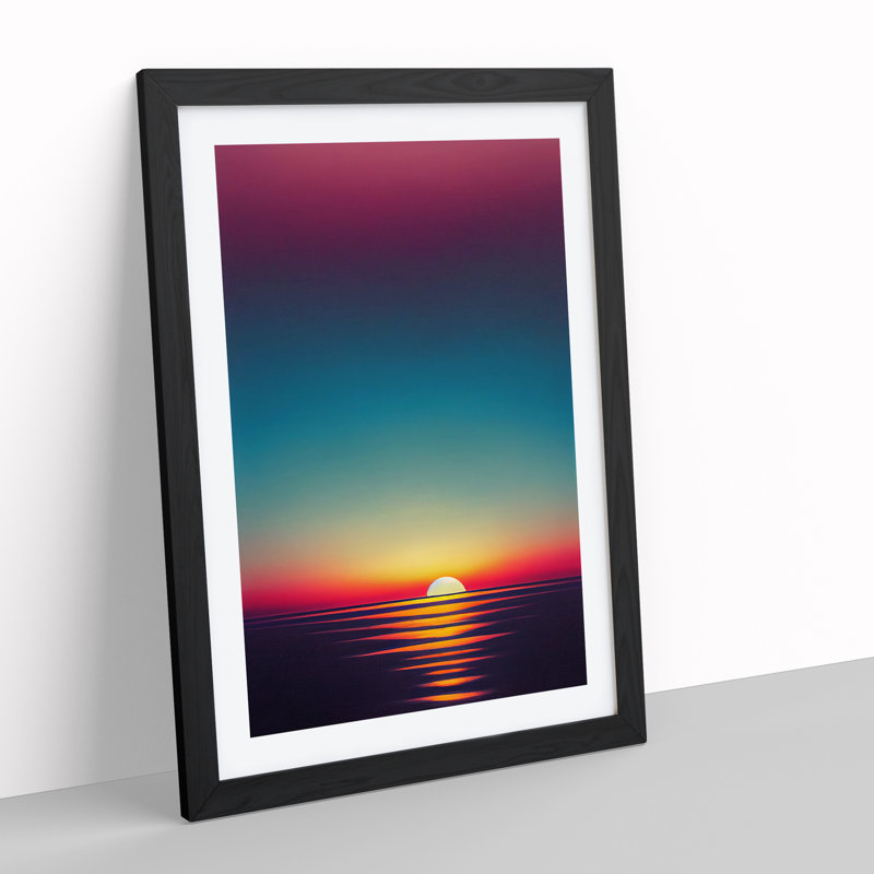 Otherworldly Ocean Sunset - Framed Print, Black, 64cm H x 46cm W x 2cm D