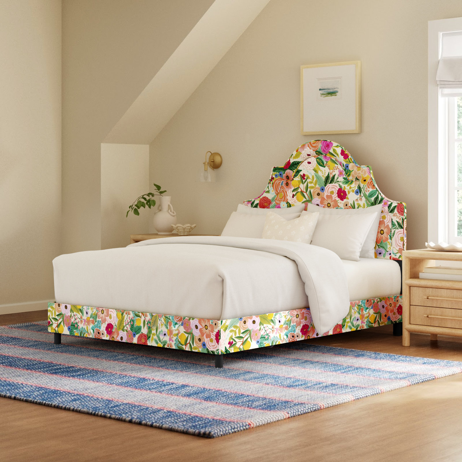 Rifle Paper Co. x Cloth & Company Marion Bed, Rpc Garden Party Garden Linen, Queen