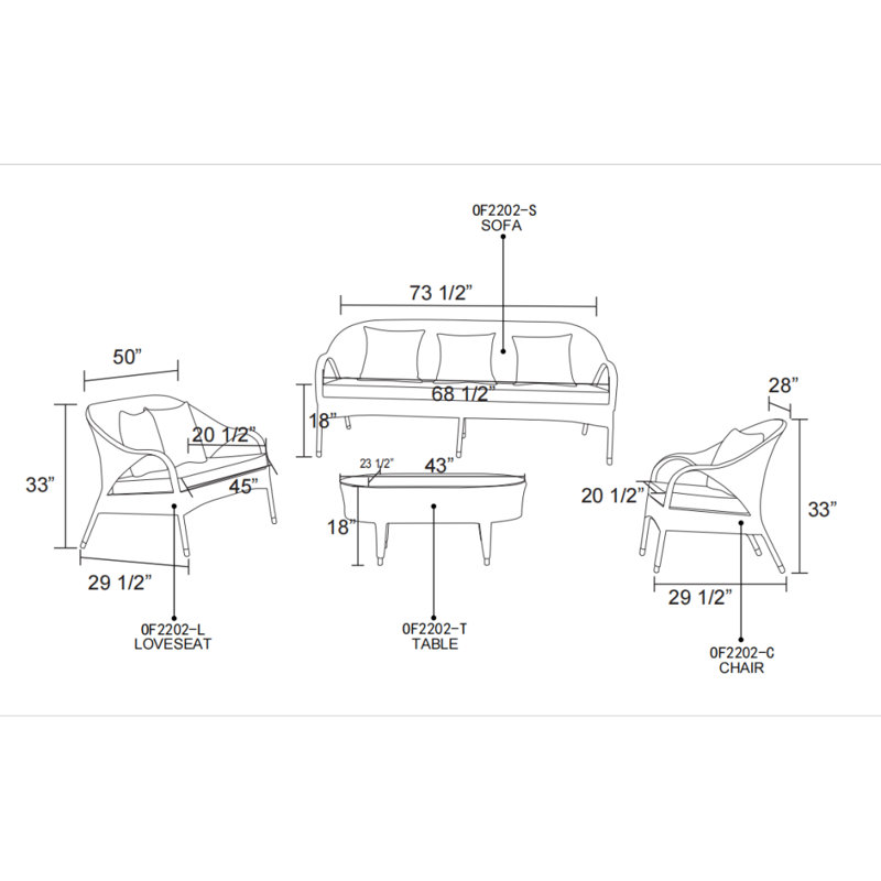 6 - Person Patio Conversation Set with Cushions