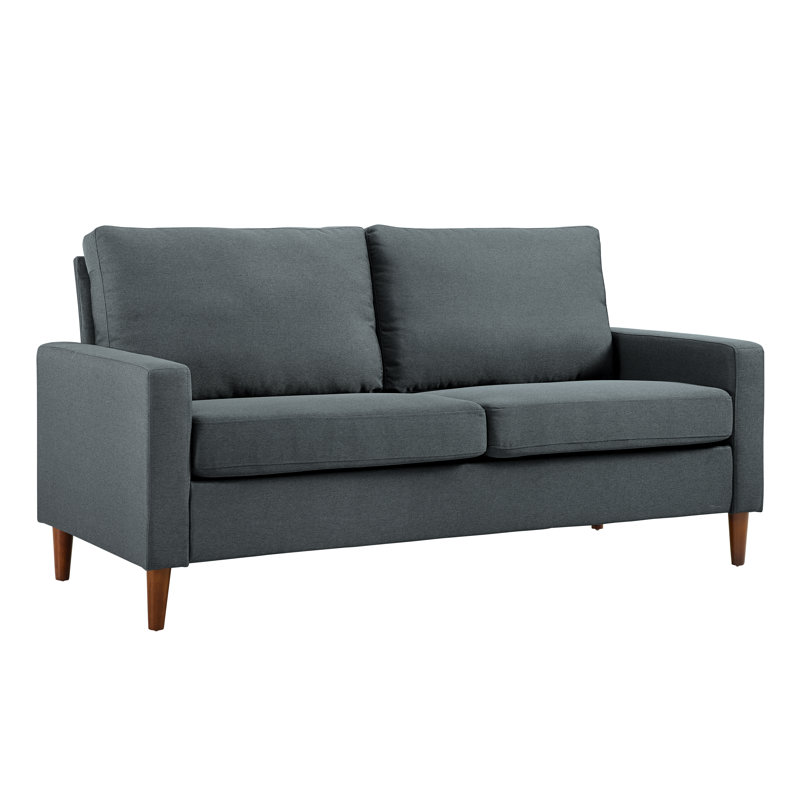 Canapé à accoudoirs carrés 72,5 po, Mélange de polyester gris anthracite