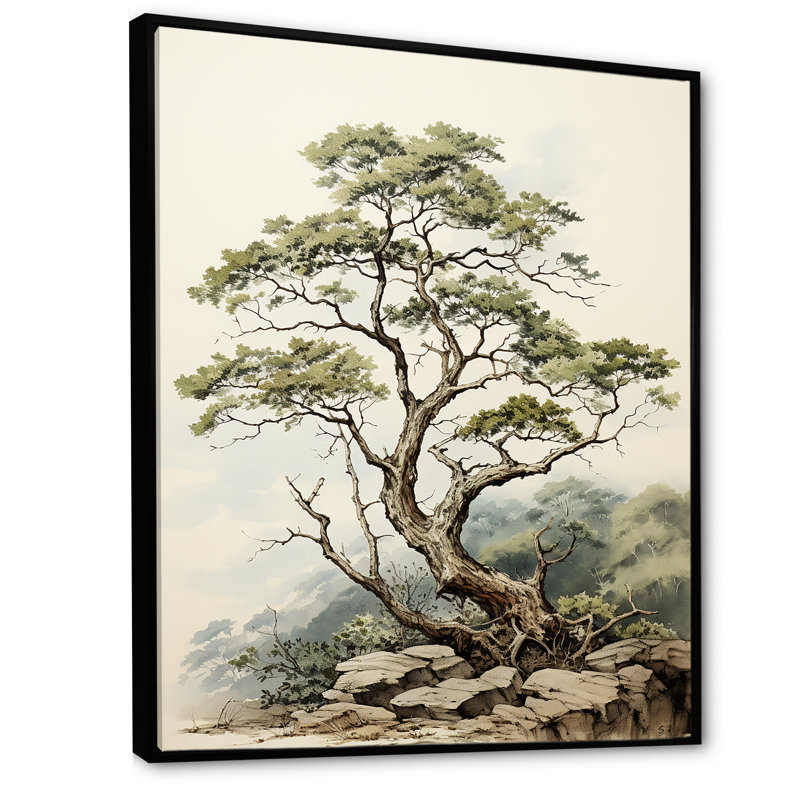 «Forest Redwood Tree Charm V», reproduction sur toile, H 40 po x l 30 po x P 1,5 po, Cadre flottant noir