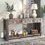 Console / canapé avec tiroirs de rangement et tablette inférieure pour le vestibule (gris délavé)-131167510