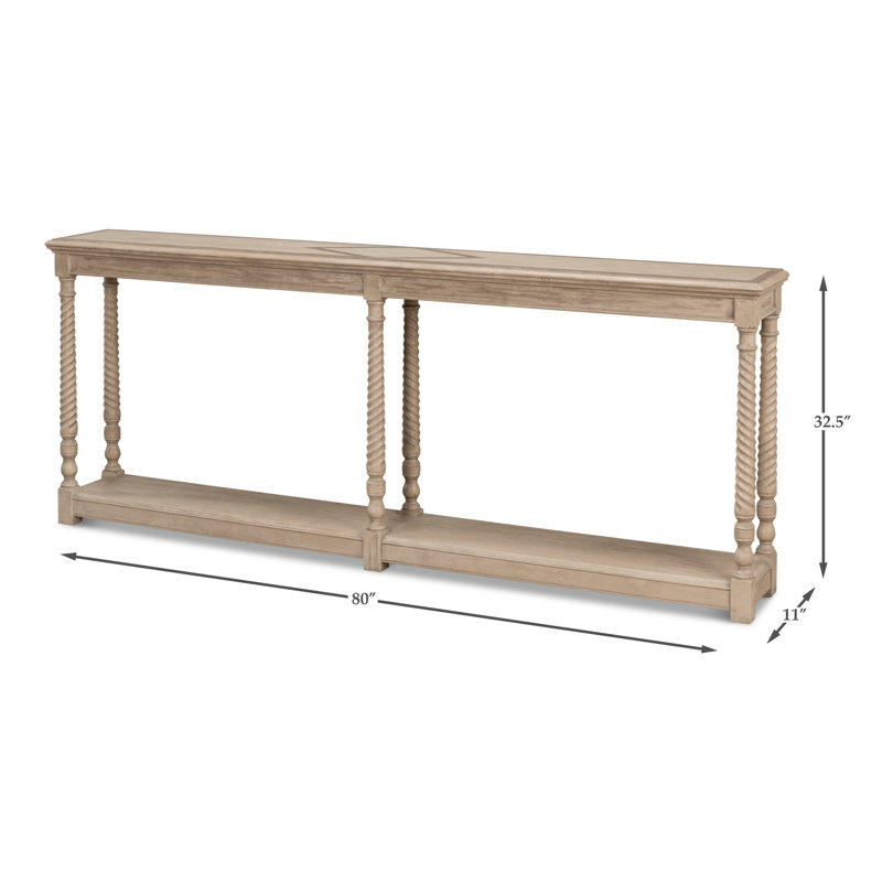 Barn Grey Pinewood Console Table with Twist Spindle Legs