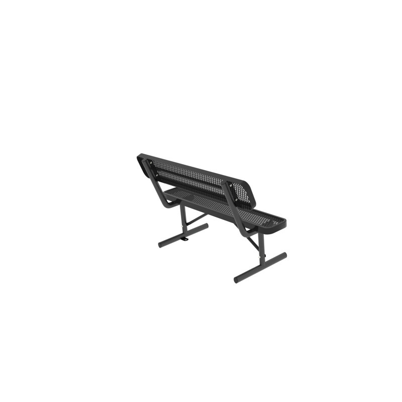 4FT Heavy-Duty Outdoor Metal Park Bench With Backrest