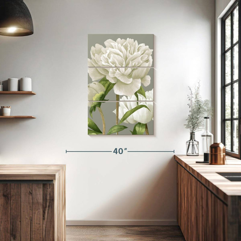 Pivoines blanches Harnek II, H 38 po x l 24 po