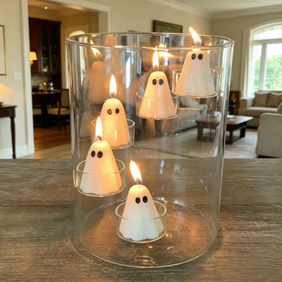 Ornement de bougie romantique européen en verre cylindrique européen